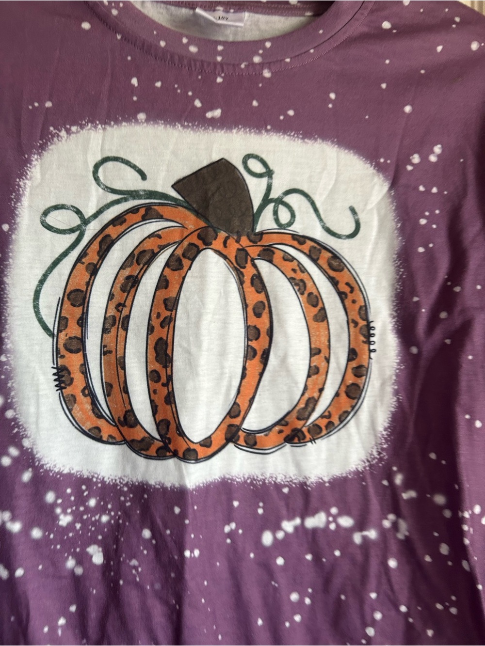 Unbranded Girls Size 9-10 Purple Pumpkin Print Long Sleeve Top - Picture 5 of 7